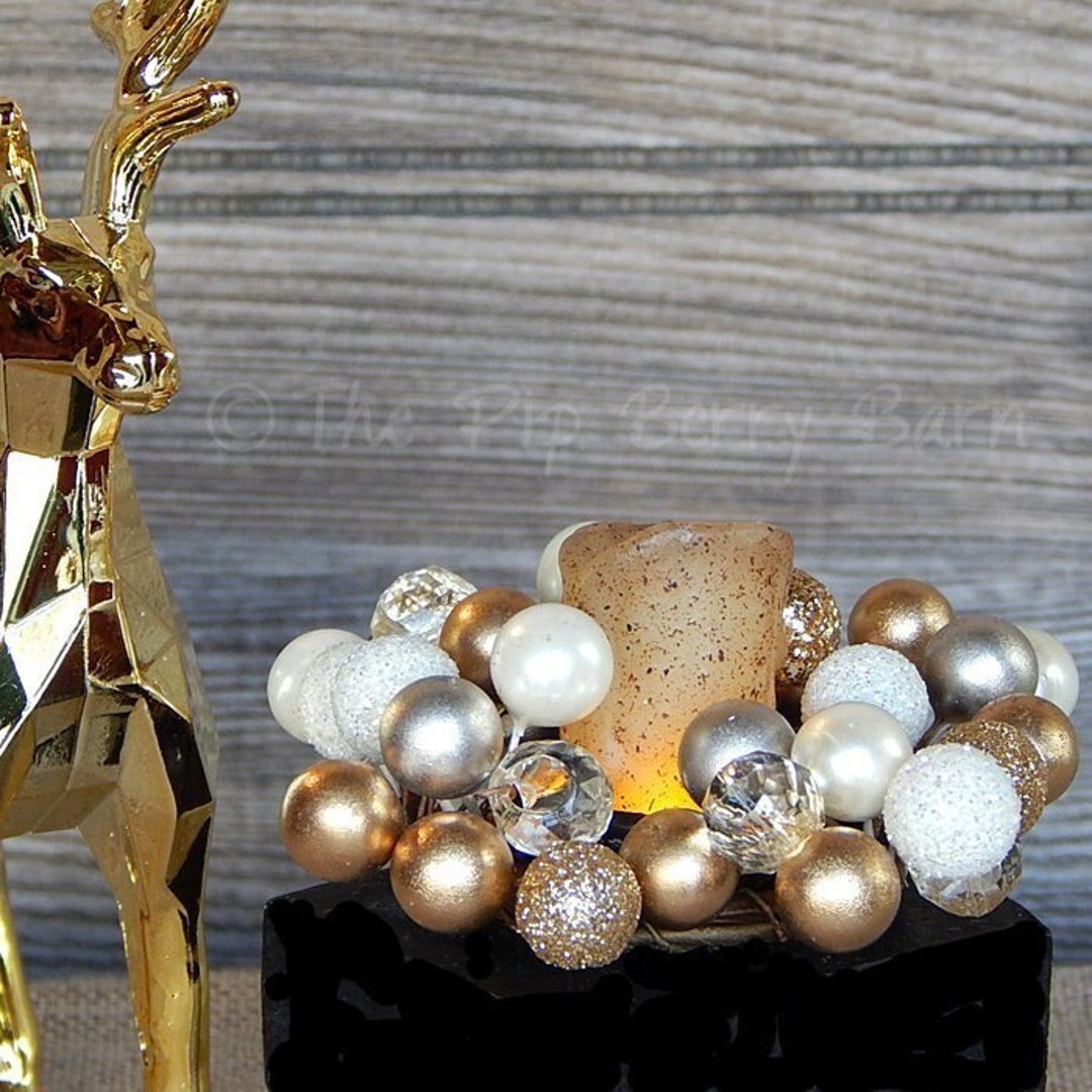 Holiday Candle Ring, Christmas Taper Ring, Elegant Taper Ring, Wedding