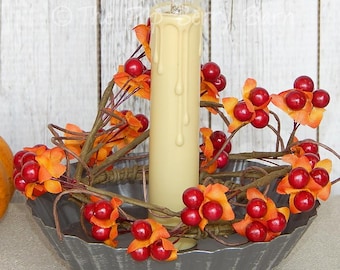 Bittersweet Candle Rings: Fall Floral Deco