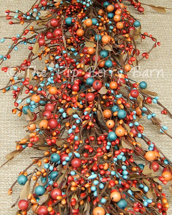 Southwest Sunset Mixed Berry Garland, Orange Garland, Teal Garland, S…