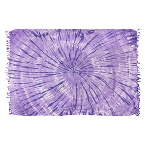 Unisex Purple Tie-Dye Sarong Versatile Beach Wrap, Swim Cover-Up & Stylish Pareo image 6