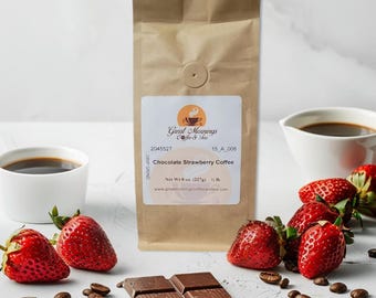 Chocolate Strawberry Flavored Coffee – Sweet Dessert Blend, Gourmet Gift for Coffee Lovers, Available in Ground or Whole Bean