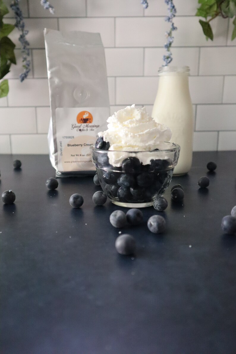 Blueberry Cream Coffee, Whole Bean or Ground, Fruit Flavored Coffee Gift image 4