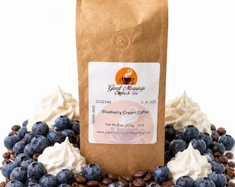 Blueberry Cream Coffee, Whole Bean or Ground, Fruit Flavored Coffee Gift