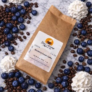 Blueberry Cream Coffee, Whole Bean or Ground, Fruit Flavored Coffee Gift image 5
