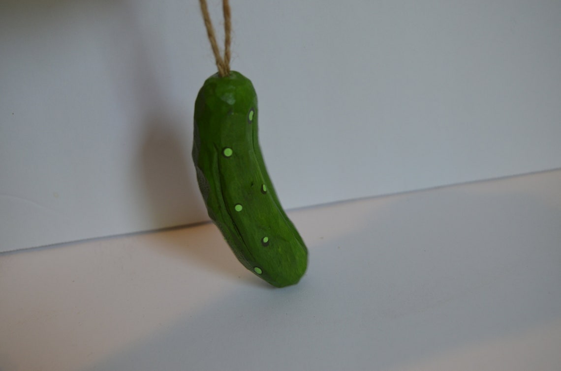 Hand carved wood Pickle Christmas Pickle ornament pickle Etsy