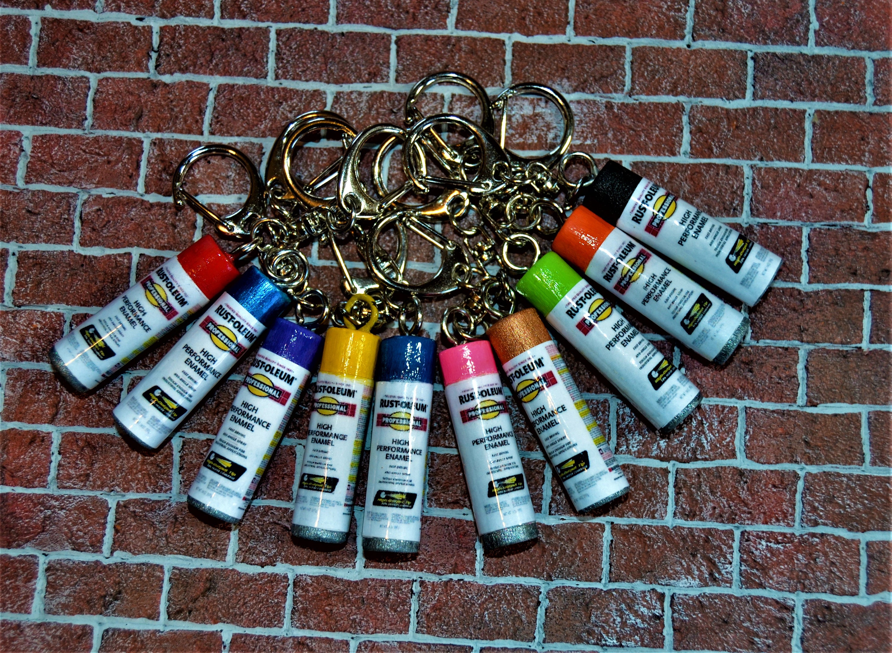 Spray Paint Can Keychain, Fashion Clip, Charm Your Choice of Color 