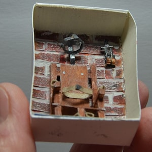Lil&#39; Sparky electric chair Matchbox Art Diorama Recycled art miniature