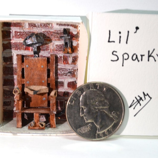 Lil' Sparky electric chair Matchbox Art Diorama Recycled art miniature