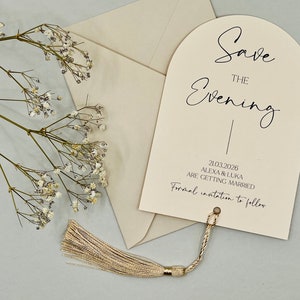 Tassel Save the Evening Cards, Wedding Reception, Rustic Save The Date, Unique Save The Dates, Minimalist Wedding Invitation