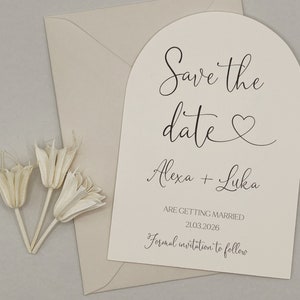 Corazón Guardar la fecha, Vellum Guardar la fecha, Boho Guardar la fecha, Rústico Guardar la fecha, Invitaciones de caligrafía, Boda simple, Recepción nocturna