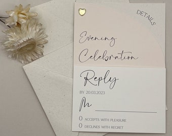 Elegant Wedding Invitation Set: Minimalist Evening Reception, RSVP, QR Code