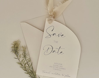 Ribbon Save the Date, Save The Date Cards, Rustic Save The Date, Unique Save The Dates, Minimalist Wedding Invitation, Simple Save The Date