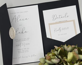 Luxury Pocketfold Wedding Invitation Suite