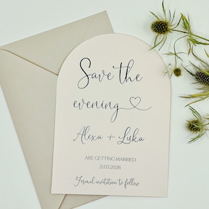 Corazón salvar la noche, recepción nocturna, invitación de pergamino, invitaciones de caligrafía, boda simple