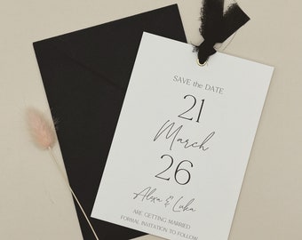 Modern Save the Date Cards, Classic Wedding Invitation, Modern Save the Dates, Personalised Wedding Announcement