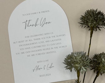 Personalisierte gewölbte Hochzeit Dankeskarten
