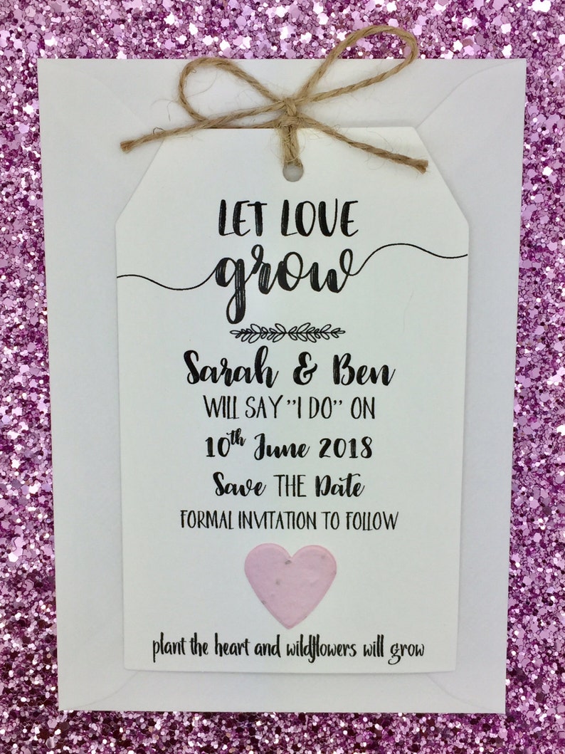 Plantable Seed Paper Confetti Save The Date Card Wedding Invitation