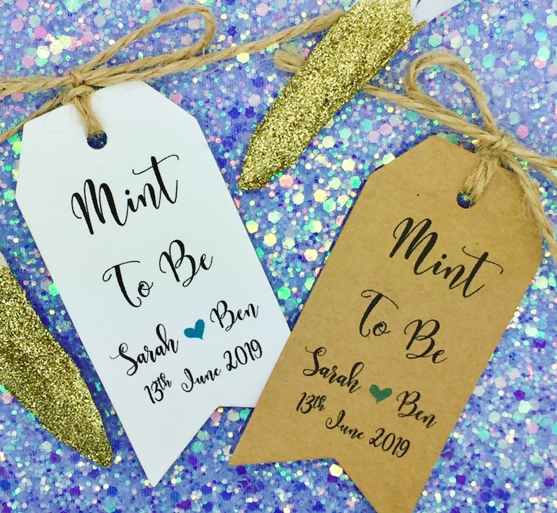Mint To Be Wedding Favor Personalised Gift Tags