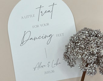 Personalized Wedding Dancing Feet Sign: Arched Cardstock Print
