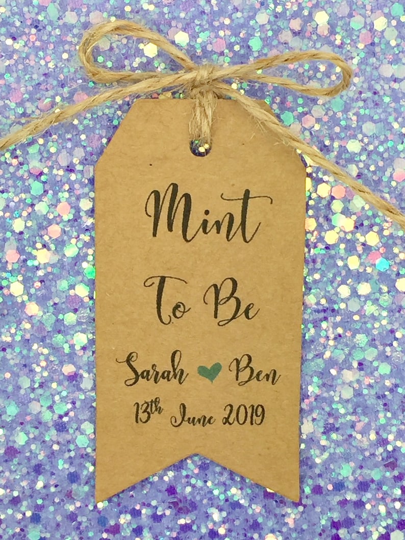 Mint To Be Wedding Favor Personalised Gift Tags