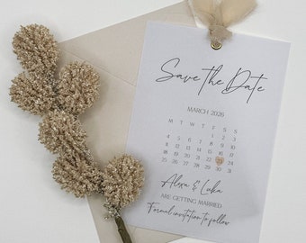 Save the Date,  Calendar Save The Dates, Save The Date Cards, Wedding Save The Date, Vellum Save The Date, Minimalist