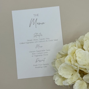 Menú de boda, Menú de boda personalizado, Nombre del lugar de la boda, Papelería de boda, Tarjetas de nombre