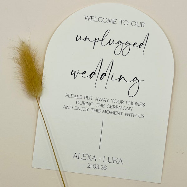 Unplugged Wedding Sign, Unplugged Ceremony Sign, Wedding Signs, Polite Notice No Phones or Cameras Wedding Sign