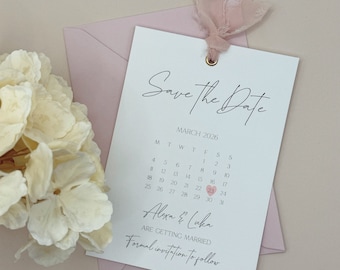 Pink Save the Date, Calendar Save The Dates, Save The Date Cards, Wedding Save The Date, Vellum Save The Date, Minimalist