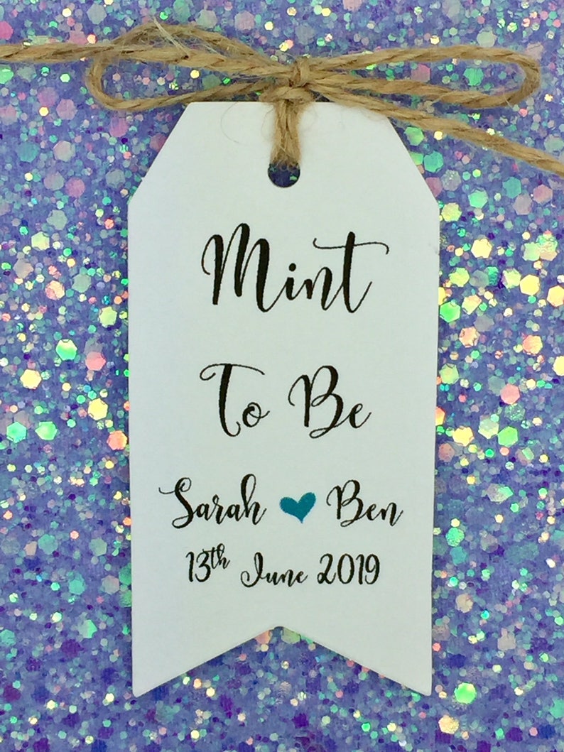 Mint To Be Wedding Favor Personalised Gift Tags