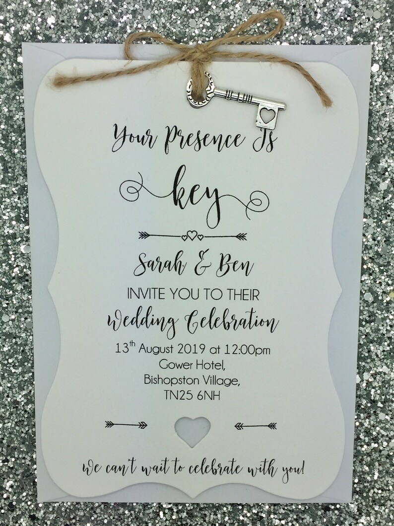 Vintage Wedding Invitation We Do Rustic Wedding Invitation With a Key