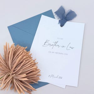 À mon beau-frère le jour de mon mariage, carte de remerciement de mariage, carte de remerciement de la mariée ou du marié, personnalisée et imprimée