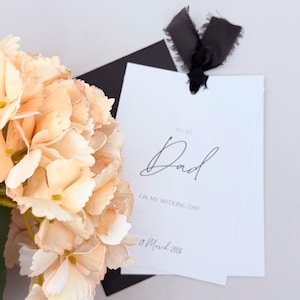 Carte de mariage pour papa - À mon père le jour de mon mariage - Élégant cadeau pour le père de la mariée / le marié - Carte souvenir personnalisée