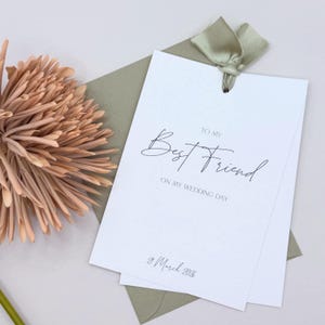 To My Best Friend on my Wedding Day, Wedding Thank You Card, Thank You Card From Bride or Groom,  Personalised and Printed
