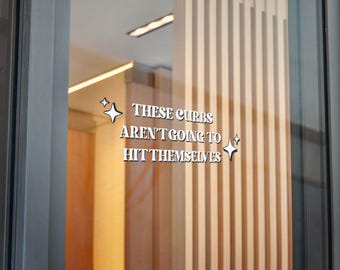 Witty Curb Check Decal Sticker | Die-Cut Sticker