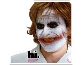 Heath Ledger Joker Sticker, Funny Sarcastic 'Hi' Quote, Laptop Decal