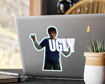 Pegatina de vinilo con la frase "Ella es el hombre" de Amanda Bynes "Fea"