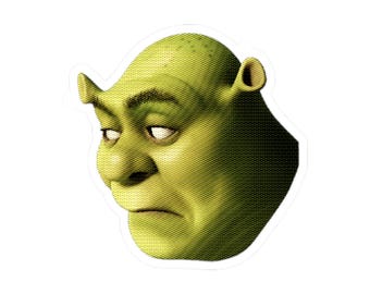 Awkward Shrek Meme Sticker, Funny Viral Decal, Laptop, Hydro Flask