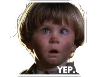 Dennis the Menace Sticker, Funny Cross-Eyed Kid 'YEP' Quote