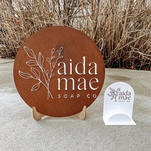 Mini Business Logo Sign Bundle, Acrylic & Wood, vendor and market signage,
