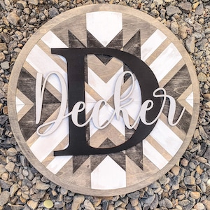 Last Name Round Barn Quilt