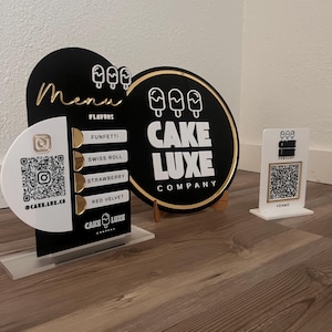 Custom Logo Business Sign Bundle, Vendor Display, Social Media QR Code image 10