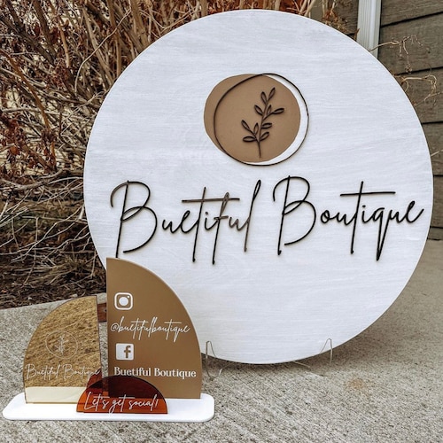 3D Mirrored Acrylic Business Sign Etsy