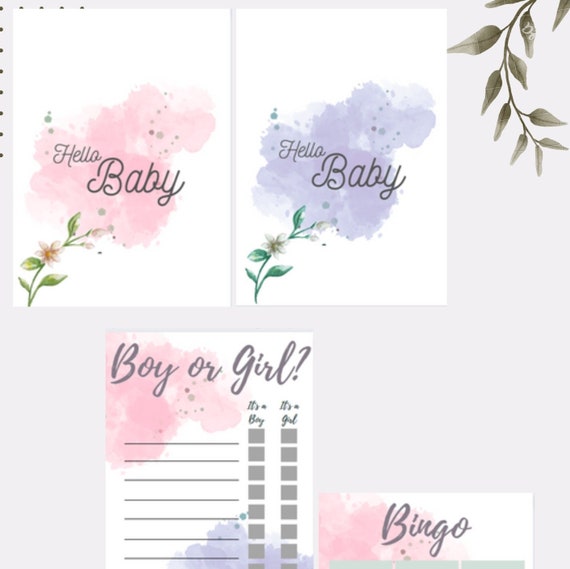 5 Baby Shower Games Baby Shower Game Bundle Baby Shower Etsy