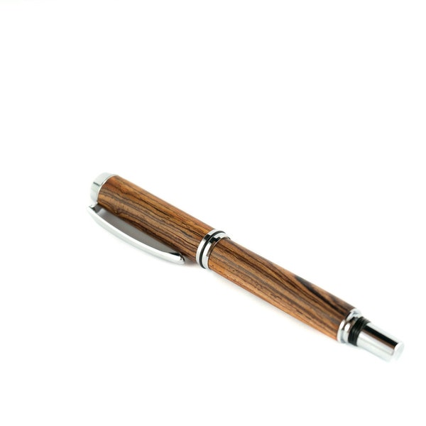 Handmade CocoBolo Fountain Pen, Engraved Wood Fountain Pen
