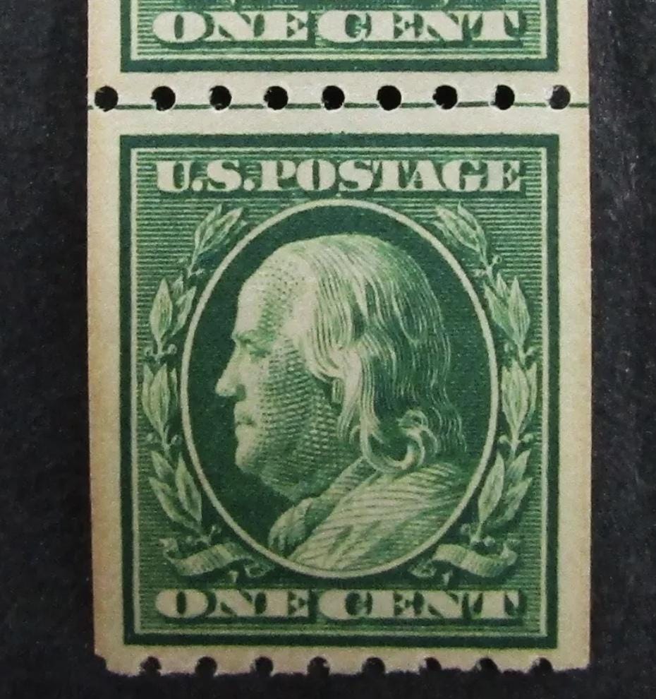 アメリカ　トーマスジェファーソン1セント未使用切手　グリーンレアビンテージ アメリカトーマスジェファーソン1セント未使用切手グリーンレアビンテージ