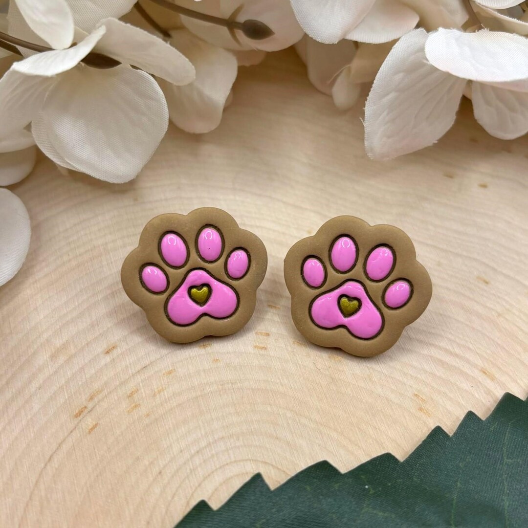 30pcs-S093 Earrings Valentine Earrings Cute Animal Bear Paw Stud Earrings Panda Palm Earrings Gifts