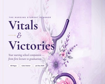 Vitals & Victories Nursing Student Planner | Lavender Edition (PDF Download)
