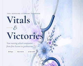 Vitals & Victories Nursing Student Planner | Sky Blue Edition (PDF Download)