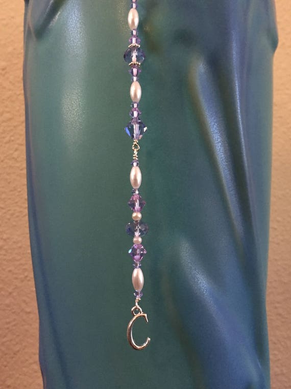 Rearview Mirror Charm Script Letter C Car Charm Etsy