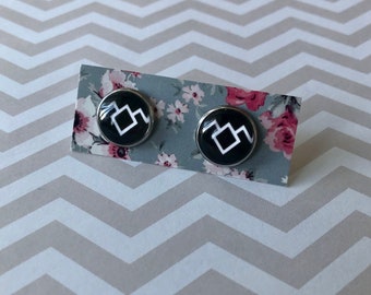 Twin Peaks inspirierte Eulen Höhle Ohrringe! Silber Ohrringe / Ohrstecker / TV / David Lynch / Black Lodge / handgemachter Schmuck / Ohrclip